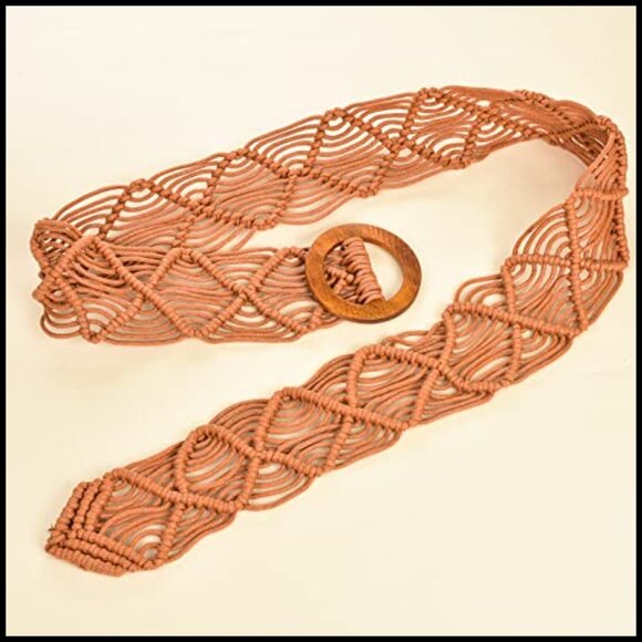 Hand Woven Wax Rope Braid Waist Belt Bohemian Style